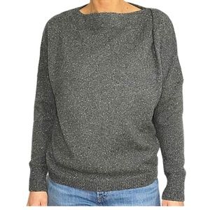 & Other Stories Wool Silk Blend Speckled Heather Gray Boat Neck Women’s Sweater